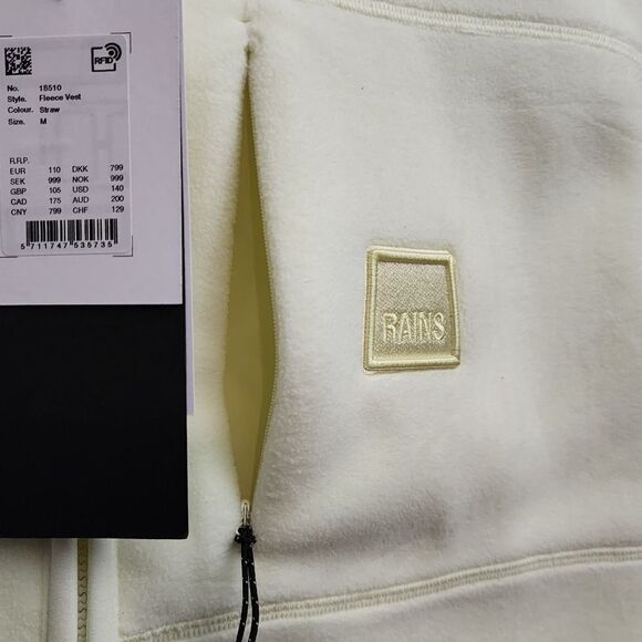 RAINS Bodywarmer Unisex Fleece Vest in Straw 518 - Picture 11 of 16